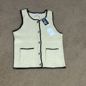 Song of Style Cream and Brown Sweater Vest